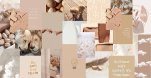 Animals Beige Aesthetic Collage Wallpaper