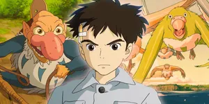 Animated Adventurewith Mythical Creatures Wallpaper