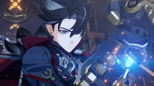 Animated Armored Hero Readyfor Battle Wallpaper