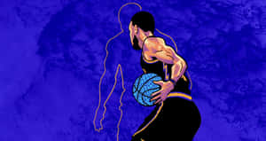 Animated Basketball Player Dribbling Wallpaper