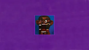 Animated Bear Artworkon Purple Background Wallpaper