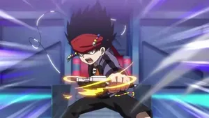 Animated Beyblade Battle Scene Daigo Kurogami Wallpaper