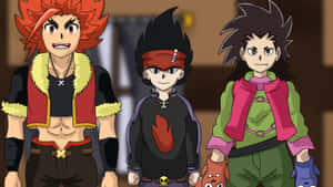 Animated Beyblade Characters Posing Wallpaper