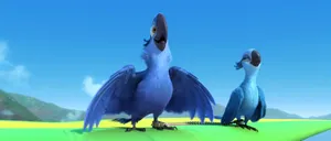 Animated Blue Birds Adventure Wallpaper