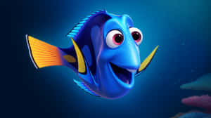 Animated Blue Tang Fish Smiling Wallpaper