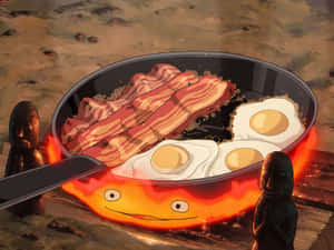 Animated Breakfast Frying Pan Wallpaper