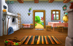 Animated Cartoon House Interior Wallpaper