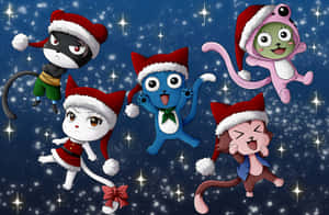 Animated Catsin Christmas Costumes Wallpaper