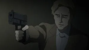 Animated Character Aiming Gun Wallpaper