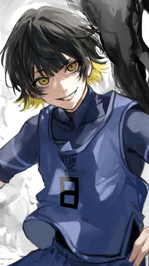 Animated Character Bachira Smiling Wallpaper