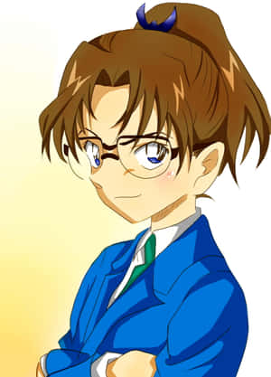 Animated Character Blue Suit Glasses Wallpaper