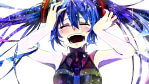 Animated Character Crying With Headphones.jpg Wallpaper