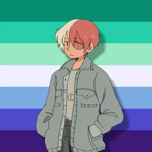 Animated Character Genderqueer Flag Background Wallpaper