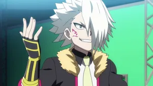 Animated Character Gesturing Victory Sign Wallpaper