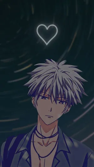 Animated Character Hatsuharu Sohma With Heart Wallpaper