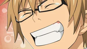 Animated Character Laughing Close Up Wallpaper