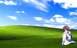 Animated_ Character_on_ X P_ Bliss_ Background Wallpaper