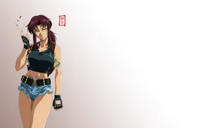 Animated Character Revy - Black Lagoon Action Scene Wallpaper