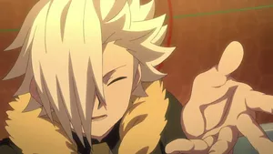 Animated Character Smiling With Hand Gesture Wallpaper