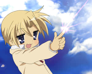 Animated Character Thumbs Up Sky Background Wallpaper