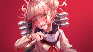 Animated Character With Bloody Knifeand Sinister Smile.jpg Wallpaper