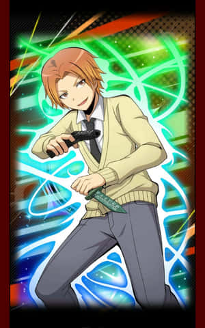 Animated Character With Knifeand Remote Wallpaper