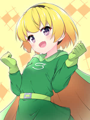 Animated Characterin Green Outfit Wallpaper