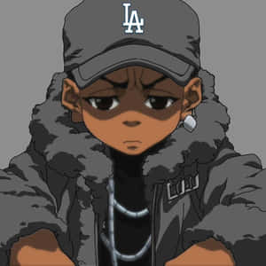 Animated Characterin L A Capand Jacket Wallpaper