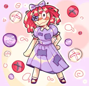 Animated Characterin Purple Dress Wallpaper