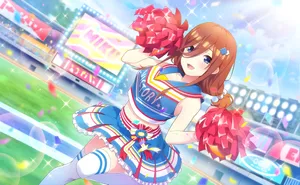 Animated Cheerleader Stadium Performance Wallpaper