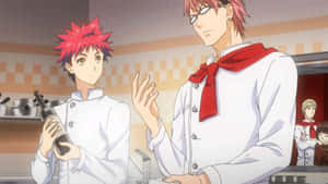 Animated Chefsin Kitchen Discussion Wallpaper