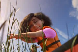 Animated Child Enjoying Nature Wallpaper