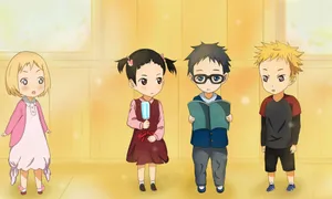 Animated Children Group Wallpaper