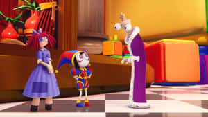 Animated Circus Characters Conversation Wallpaper