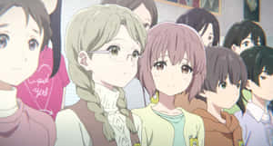 Animated Classroom Scenewith Students Wallpaper