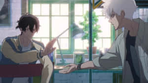 Animated Conversation Between Two Characters Wallpaper