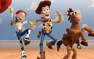 Animated Cowboy Friends Having Fun Wallpaper