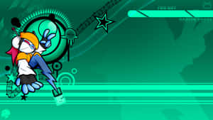 Animated D J Character Green Background Wallpaper