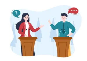 Animated Debate Session Wallpaper