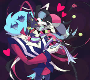 Animated Demon Couple Art Wallpaper