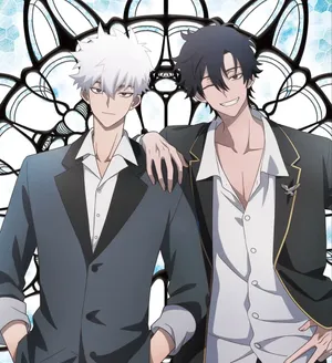 Animated Duo Stained Glass Backdrop Wallpaper