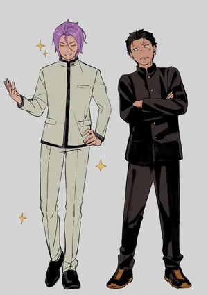 Animated Duo Stylish Outfits Wallpaper