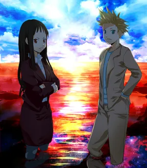 Animated Duo Sunset Reflection Wallpaper