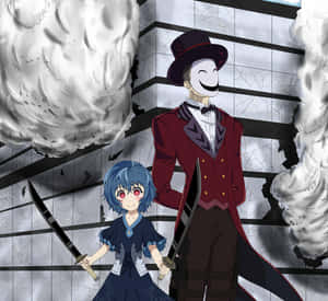 Animated Duo With Swordsand Smoke Wallpaper