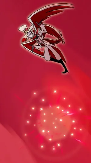 Animated Fallen Angel Red Backdrop Wallpaper