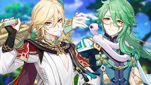 Animated Fantasy Characters Outdoors Wallpaper