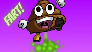 Animated Farting Poop Character Wallpaper