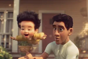 Animated Father Child Playtime Wallpaper