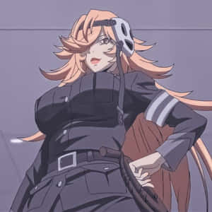 Animated Female Character Smiling With Hockey Mask Wallpaper