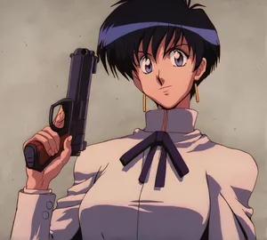 Animated Female Characterwith Gun Wallpaper